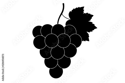 Grapes Silhouette Vector Illustration - Fruit and Nature Design