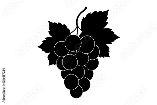 Grapes Silhouette Vector Illustration - Fruit and Nature Design