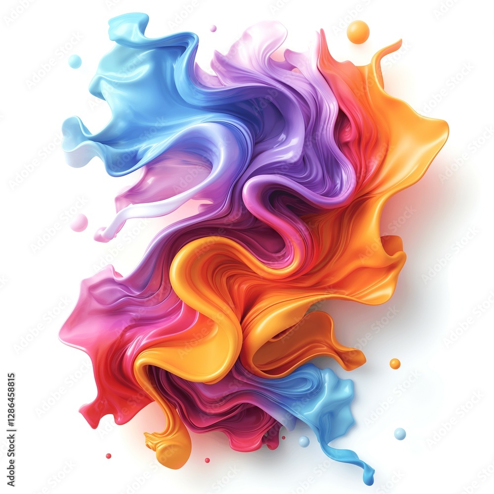 Fototapeta premium Vibrant abstract swirl of colors in blues, purples, pinks, and oranges, creating a dynamic and fluid visual effect.