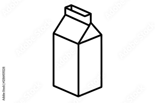 "Minimalist Milk Carton Design for Dairy Packaging - Vector Illustration"

