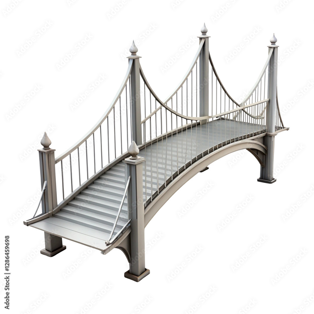 Fototapeta premium 3D bridge isolated on transparent background 