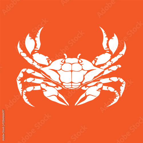 Minimal and abstract logo of crab vector silhouette seafood design symbol illustration.