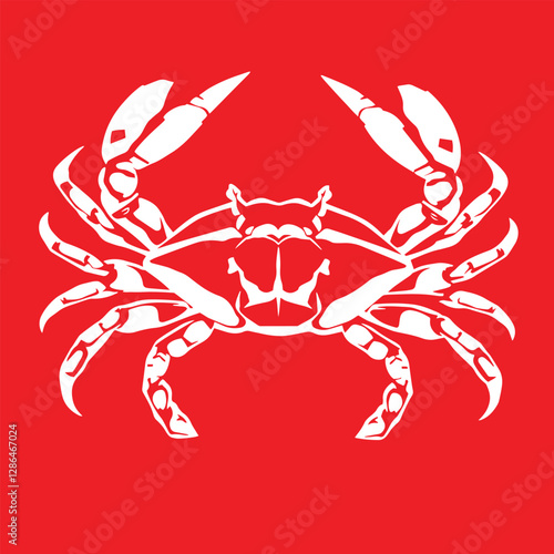 Minimal and abstract logo of crab vector silhouette seafood design symbol illustration.