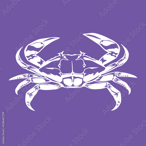 Minimal and abstract logo of crab vector silhouette seafood design symbol illustration.