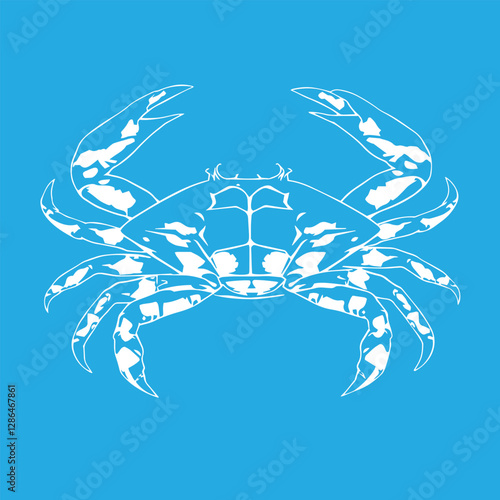 Minimal and abstract logo of crab vector silhouette seafood design symbol illustration.