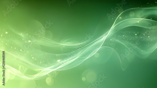 Abstract Green Wave Background Illustration