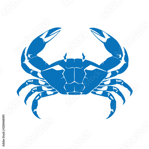 Minimal and abstract logo of crab vector silhouette seafood design symbol illustration.
