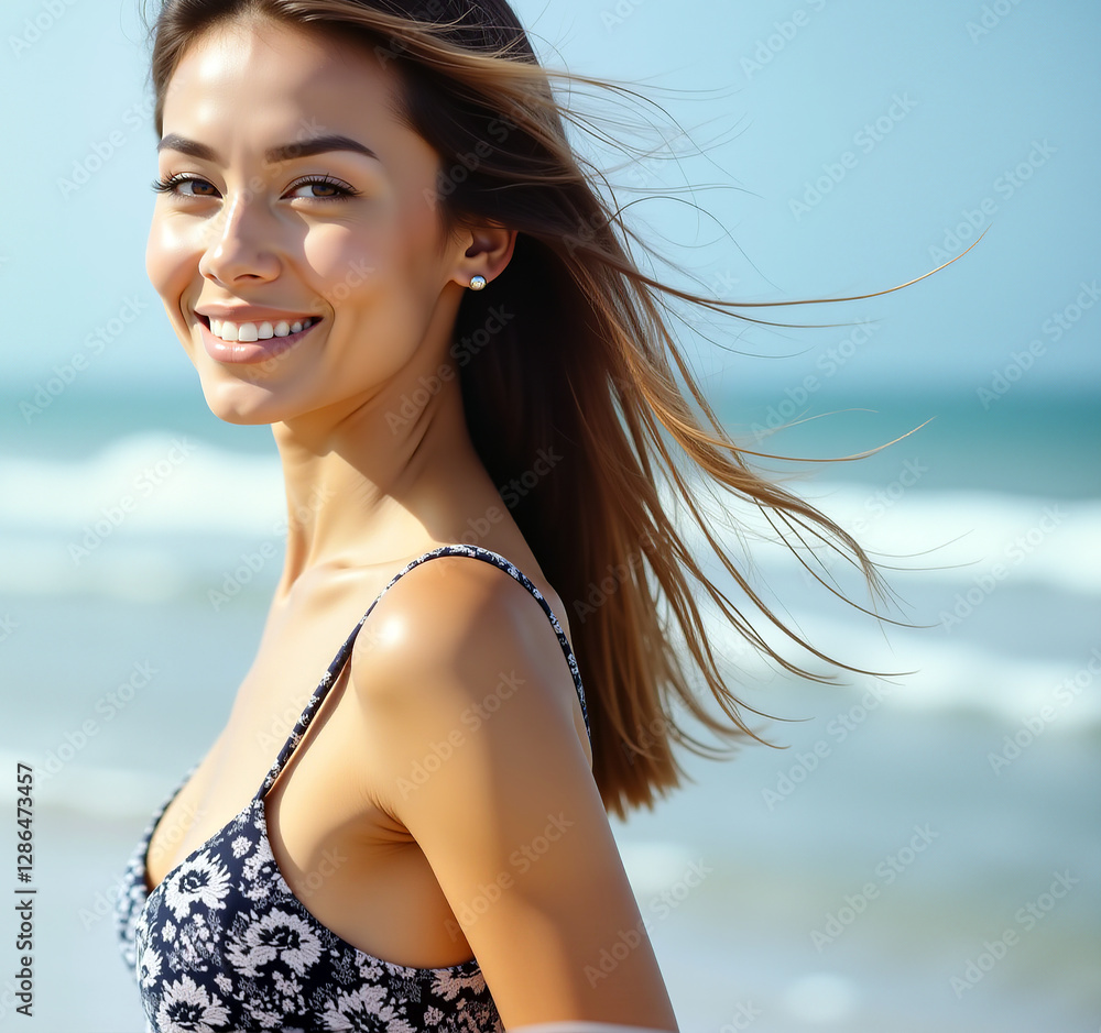 Cute woman in the beach Cute woman in the beach