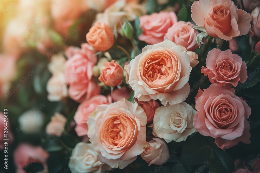 Beautiful Pink Roses Blooming in a Lush Garden Setting for Nature and Floral Photography Beautiful Pink Roses Blooming in a Lush Garden Setting for Nature and Floral Photography