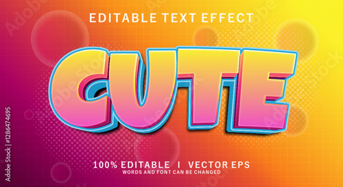  cute vector text effect with modern style design