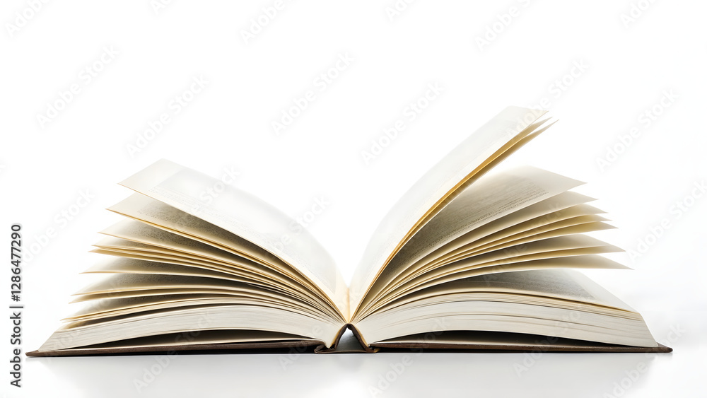Open Book with Red Cover and Fanned Pages, Suggesting Movement Open Book with Red Cover and Fanned Pages, Suggesting Movement