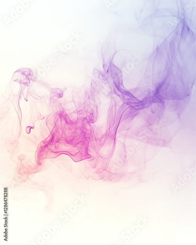 Abstract, colorful smoke, soft, pastel colors, white background, artistic smoke design