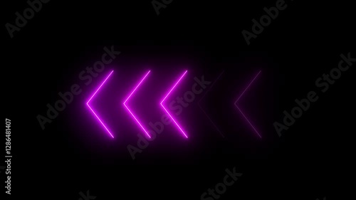 Wallpaper Mural Abstract neon glowing up directional arrow loading icon . neon glowing sign arrows. directional arrow loop able overlay on a black background. Torontodigital.ca