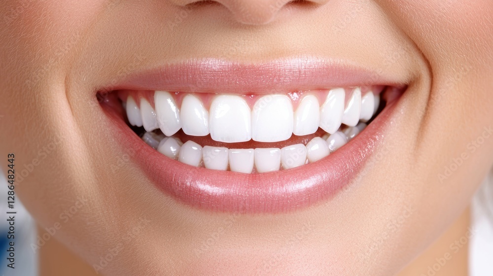 Obraz premium Smiling woman after dental checkup in clinic portrait bright environment health and wellness concept