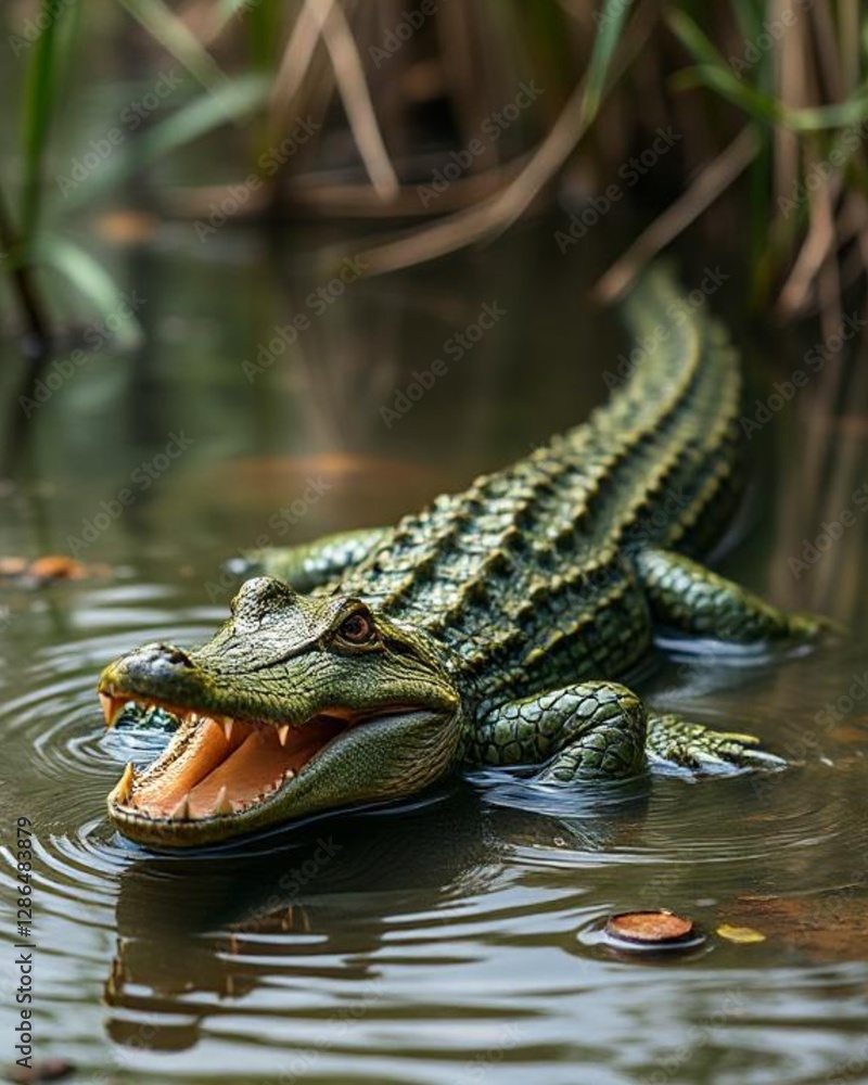 Fototapeta premium alligator in the water