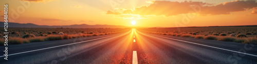 LinkedIn background with a dynamic road curving towards the sunrise, symbolizing new opportunities and business growth against a warm gradient background, professional inspiration concept