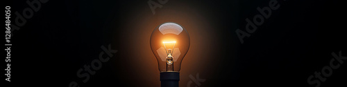 LinkedIn background with a glowing lightbulb against a dark gradient background, symbolizing creative ideas and innovation in the business world.