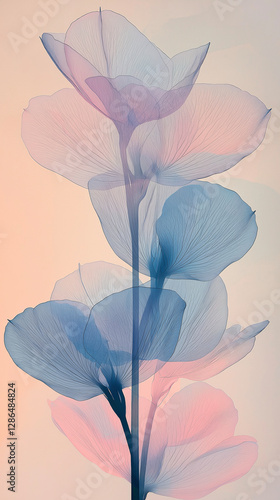 Delicate background of flowers with translucent petals