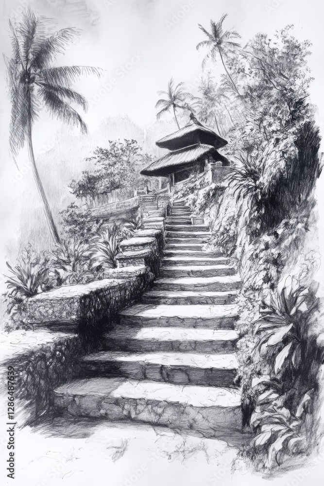 Draw inspired of bali s landscapes