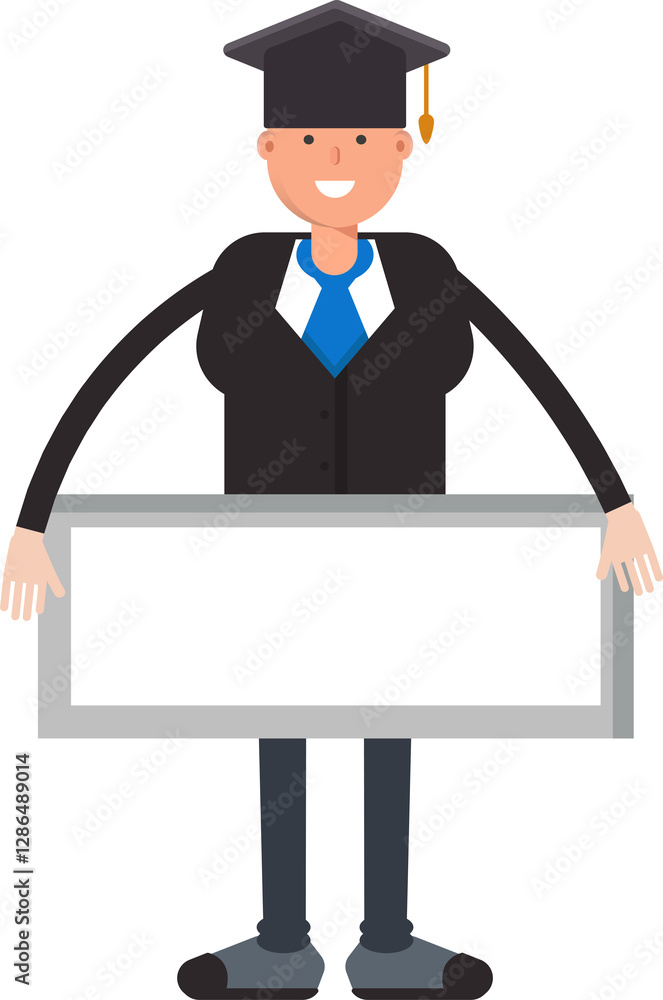 Graduated Student Character and Blank Signage
Graduated Student Character and Blank Signage
