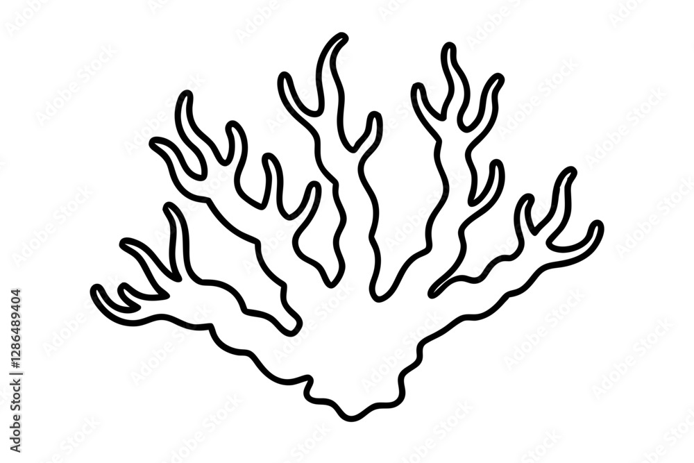 Abstract Line Art of Coral Reefs - Marine Life Vector Illustration Abstract Line Art of Coral Reefs - Marine Life Vector Illustration