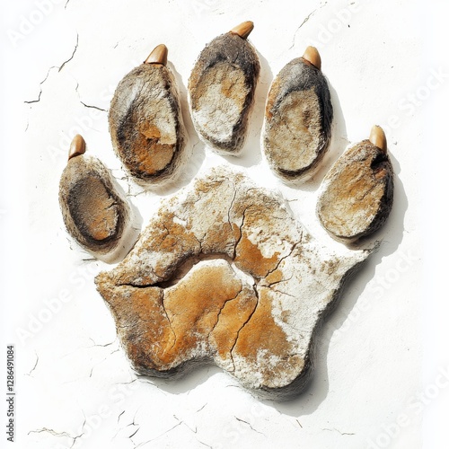 Obraz na płótnie paw print, white background w salonie