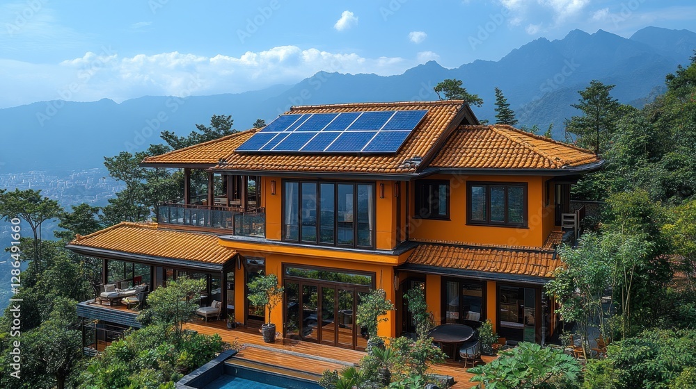 Mountaintop Villa with Solar Panels Mountaintop Villa with Solar Panels