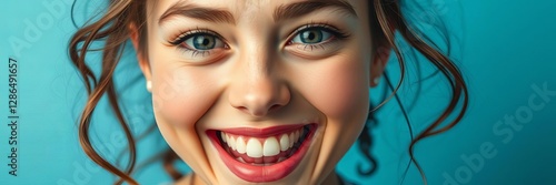 Playful young woman with mischievous grin and eager expression, beauty, female, impish