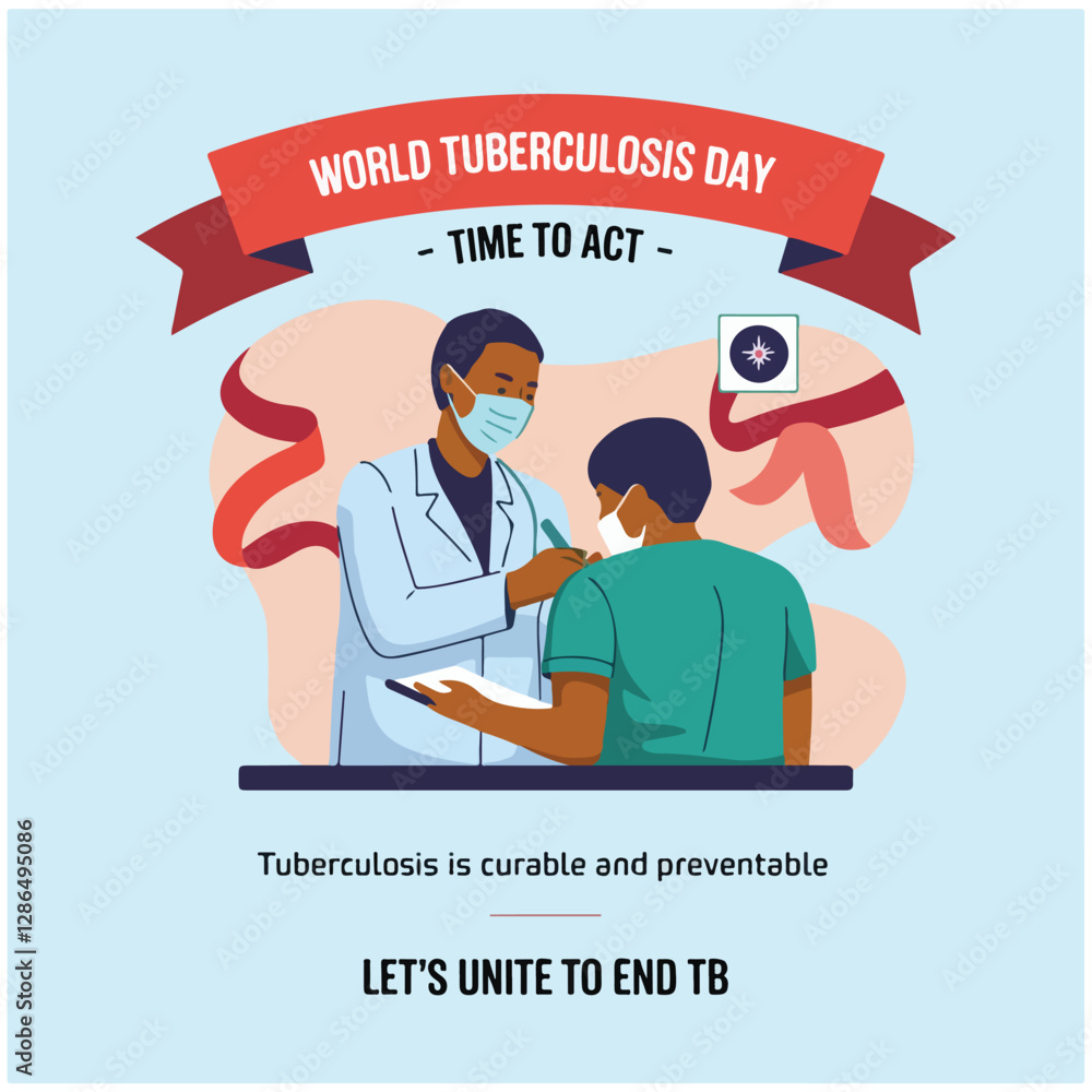 Naklejka premium World Tuberculosis Day flyer poster image 3.eps