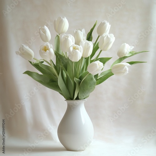 bouquet of white tulips