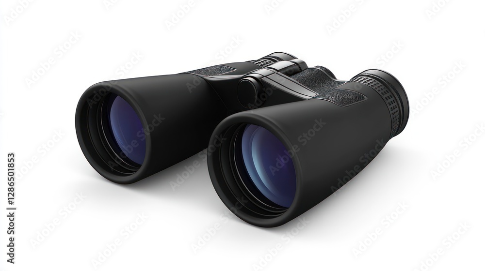 Black binoculars isolated on white background. Black binoculars isolated on white background.