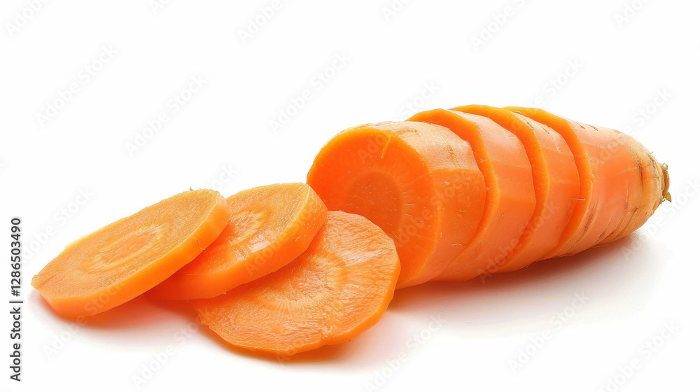 sliced carrot isolated on white background sliced carrot isolated on white background