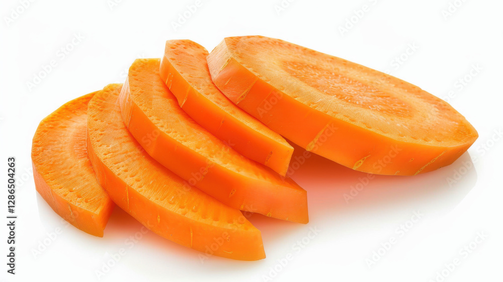 sliced carrot isolated on white background sliced carrot isolated on white background