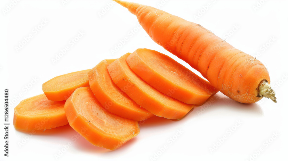 sliced carrot isolated on white background sliced carrot isolated on white background