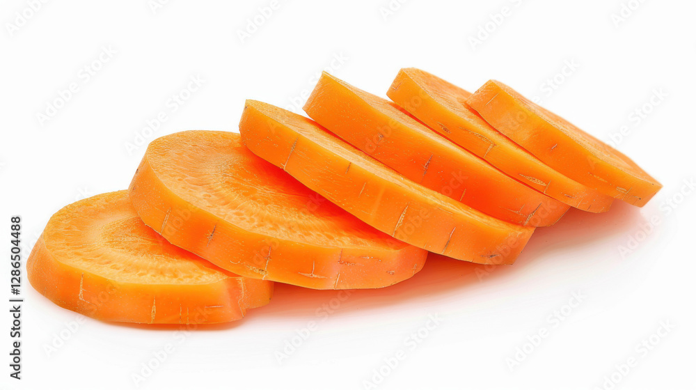 sliced carrot isolated on white background sliced carrot isolated on white background