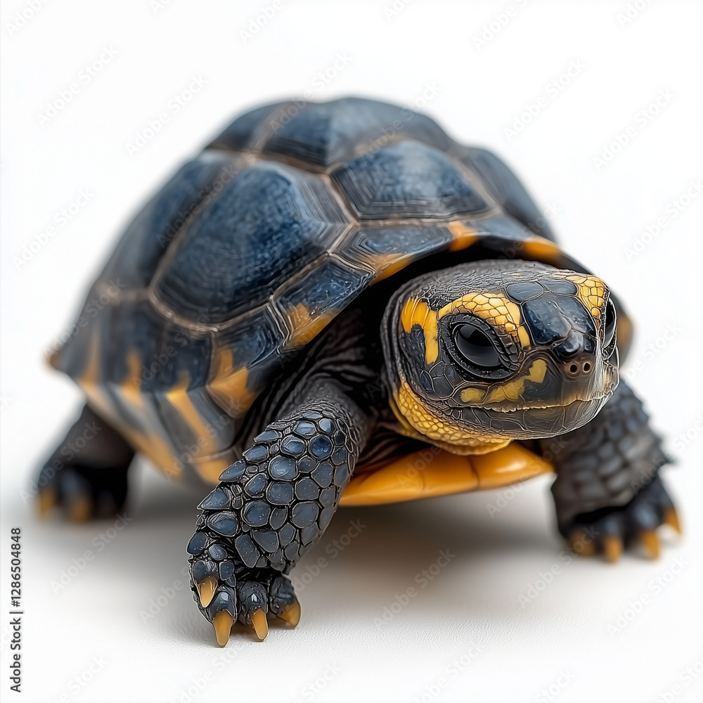 Dwarf Turtle, Small Cute Turtle Isolated on White Background Dwarf Turtle, Small Cute Turtle Isolated on White Background