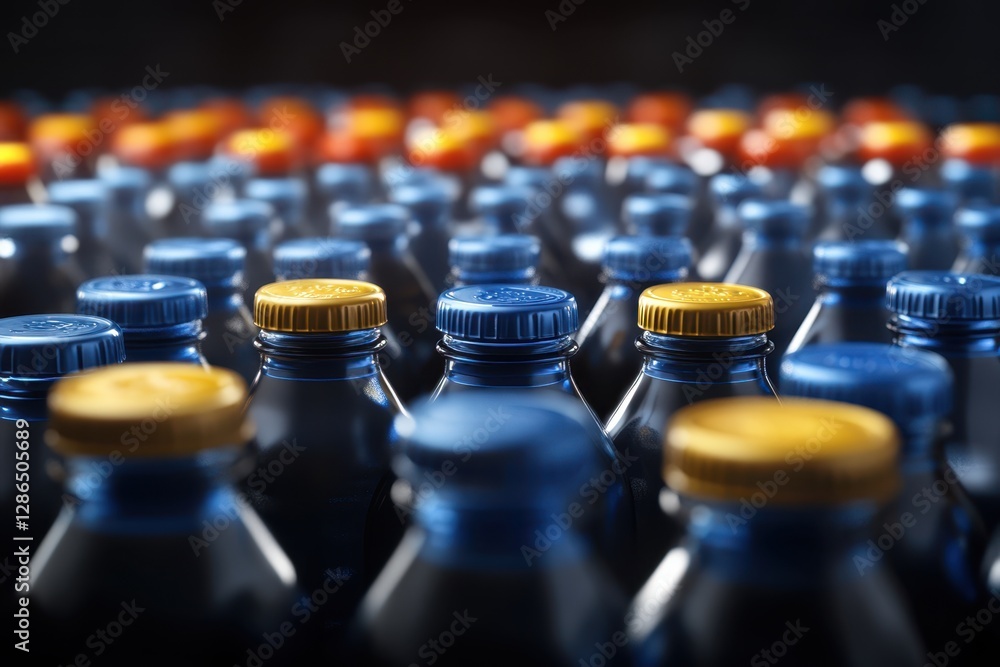 A vibrant display of soda bottles arranged neatly alongside fresh oranges, showcasing a lively contrast of colors and textures. A vibrant display of soda bottles arranged neatly alongside fresh oranges, showcasing a lively contrast of colors and textures.