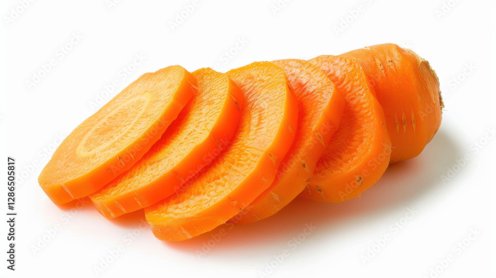 sliced carrot isolated on white background sliced carrot isolated on white background