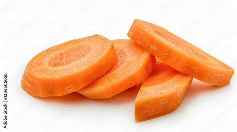 sliced carrot isolated on white background sliced carrot isolated on white background
