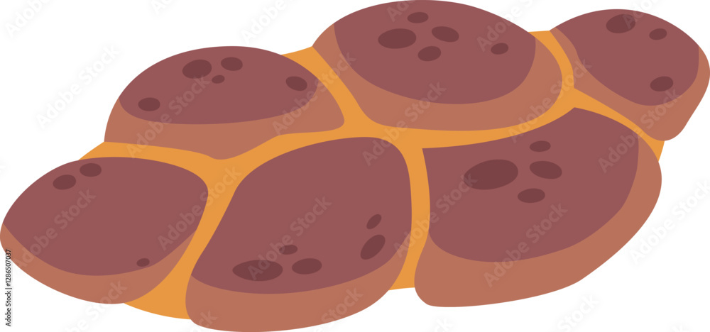 Sweet twisted bun vector illustration Sweet twisted bun vector illustration