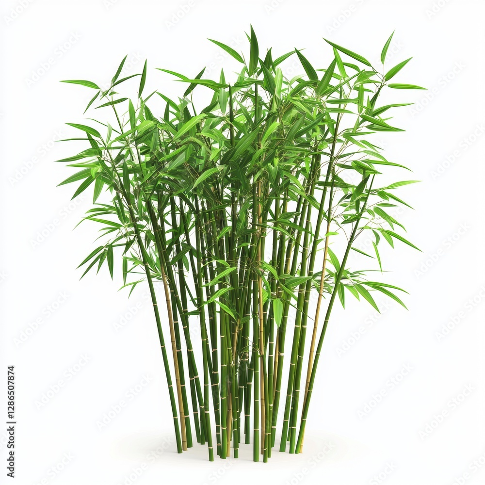 Obraz premium Bamboo grass isolated on white background