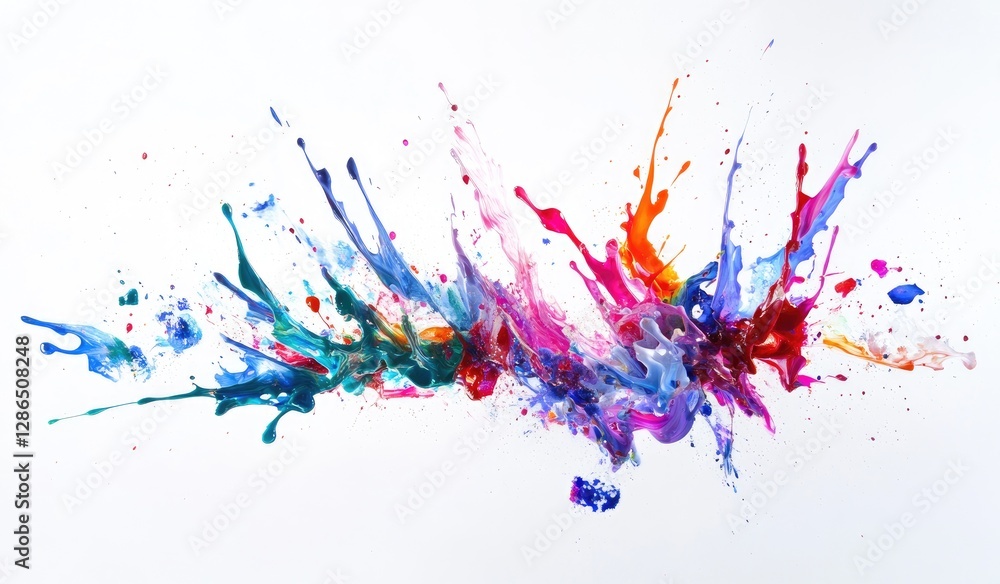 Abstract colorful paint splashes on white background (1) Abstract colorful paint splashes on white background (1)