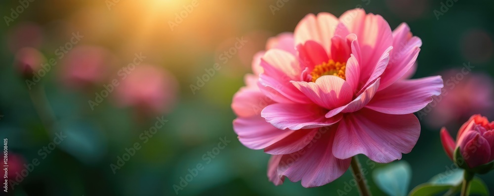 Obraz premium Gentle illumination highlights intricate flower details in soft abstract space, garden, botanical, flower