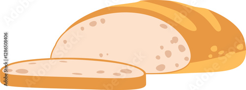 Sliced white bread vector illustration