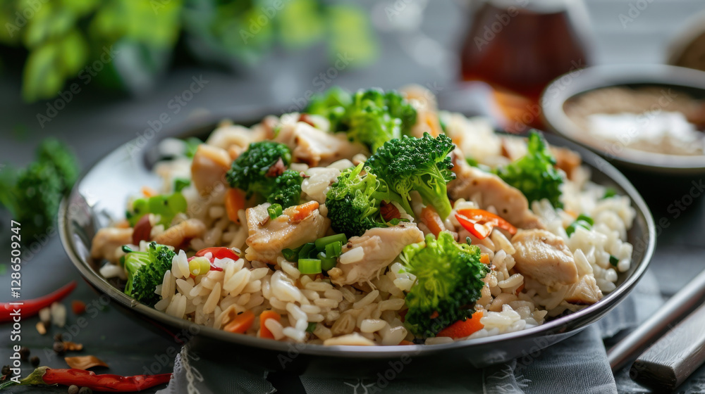 rice with broccoli and chicken rice with broccoli and chicken