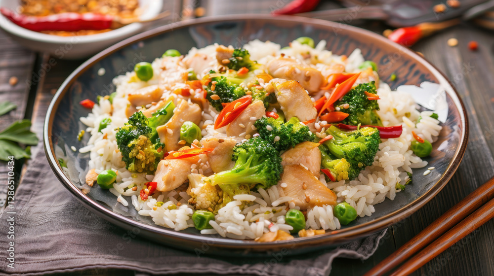 rice with broccoli and chicken rice with broccoli and chicken