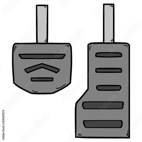 car pedal illustration hand drawn isolated vector