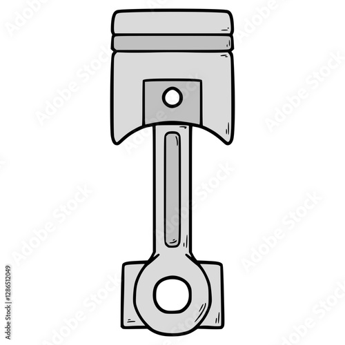 piston illustration hand drawn isolated vector