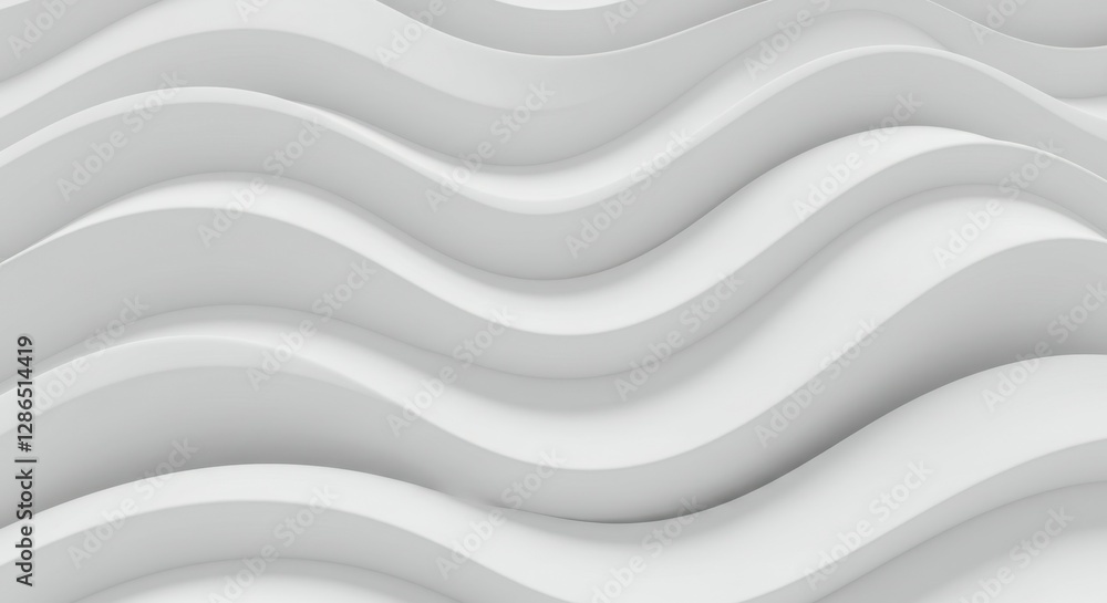 Fototapeta premium Smooth white fabric, flowing textile, gentle folds, soft waves, minimalist background, clean aesthetic, silky texture, abstract drapery, monochromatic, light and shadow play, elegant simplicity, subtl