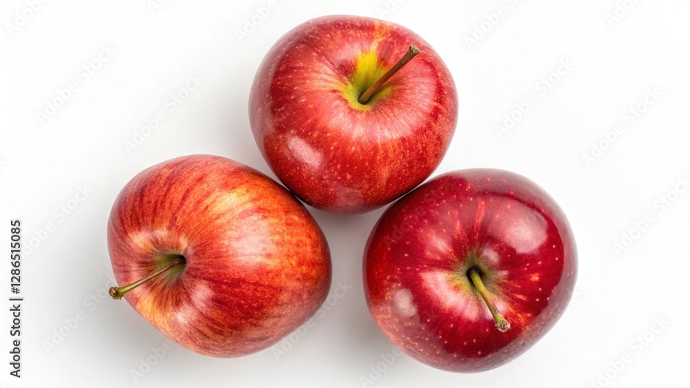 a top down view of three fresh red apples created with generative ai a top down view of three fresh red apples created with generative ai